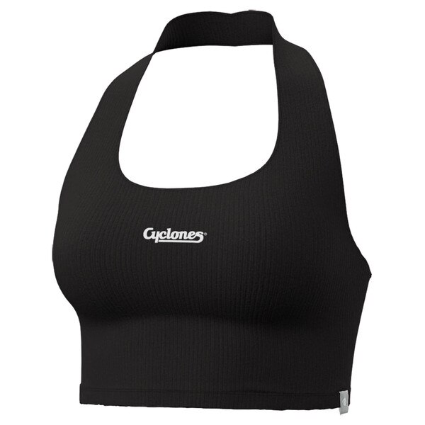 Champion Women's Cyclones Script Black Ottoman Halter Top SMU